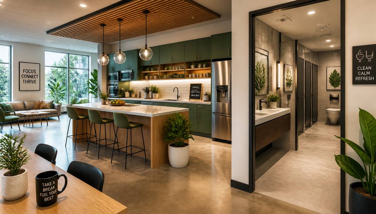 Comfort Zones at Work: How Kitchens and Bathrooms Can Boost Employee Wellness