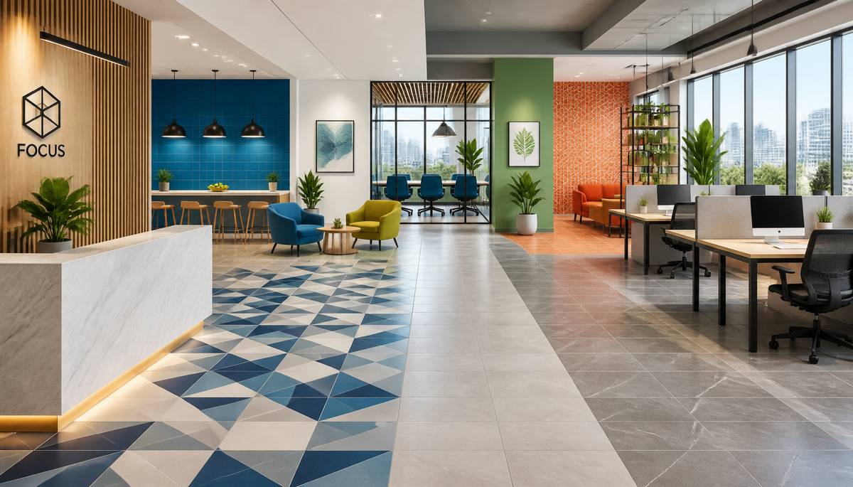 How Tile Choices Shape the Mood of Your Office