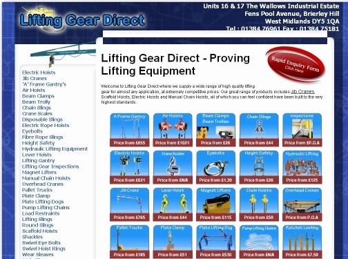 https://www.liftinggeardirect.co.uk/ website